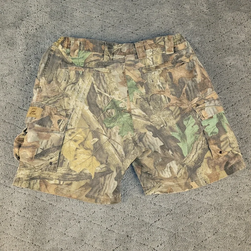 Duxbak Shorts Mens 33 Camo Cargo Advantage Timber Elastic Waist Camping Hiking